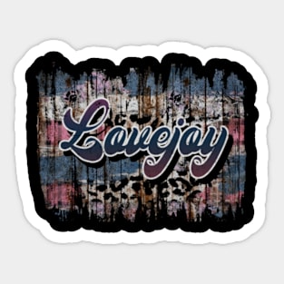 Rainbow Graphic Lovejoy Name Birthday 70s 80s 90s Sticker